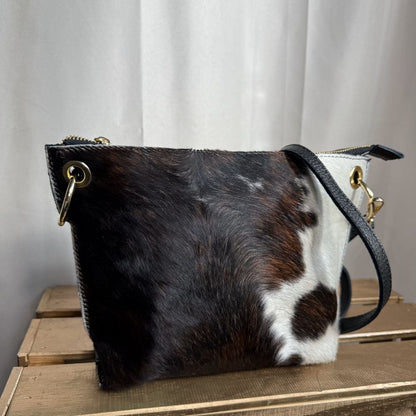 Sac bandoulière en cuir motif animalier