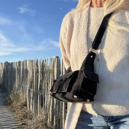 sac multipoche en cuir