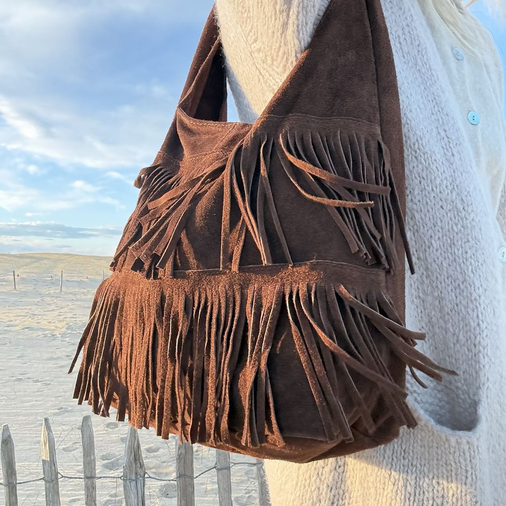 Sac Fourre-Tout Bohème à Franges Arizona  – Cuir Véritable & Esprit Nomade