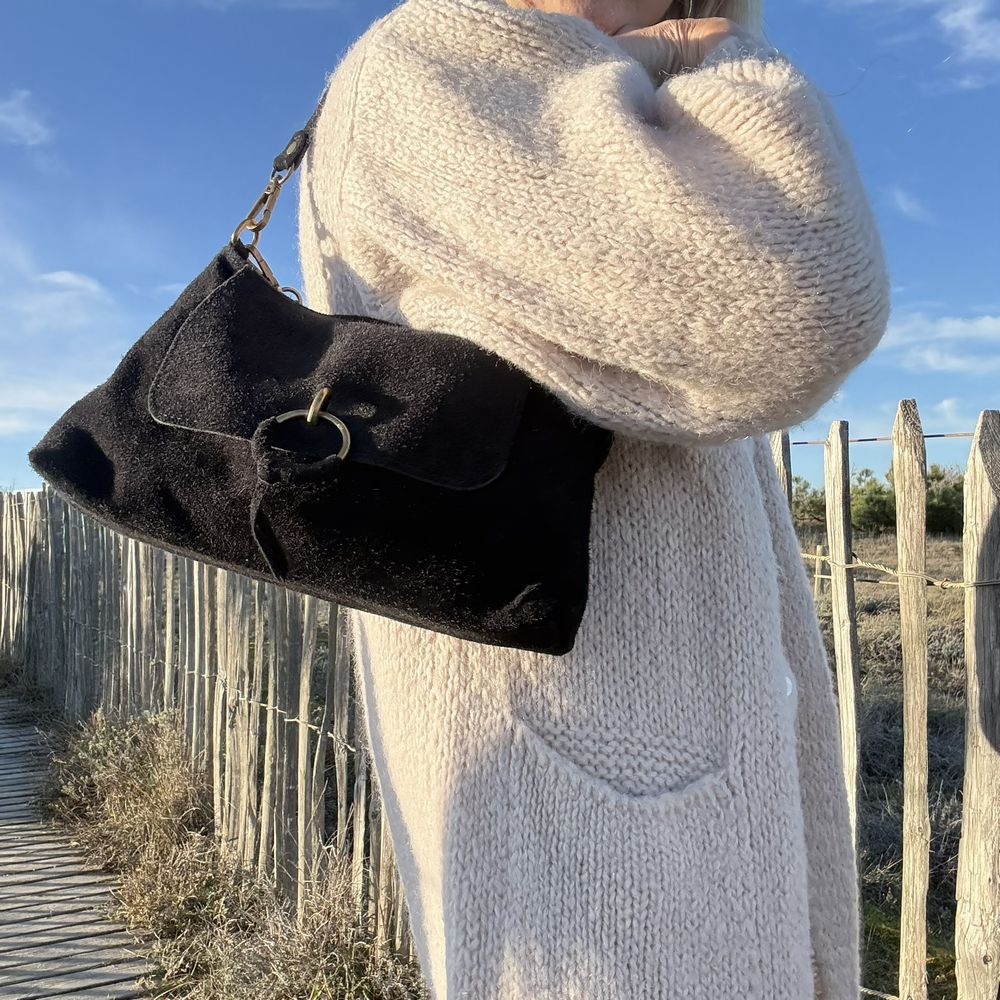 sac en cuir noir bandoulière