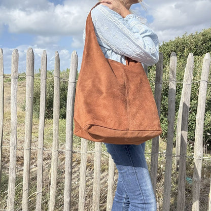 sac en cuir souple camel fauve