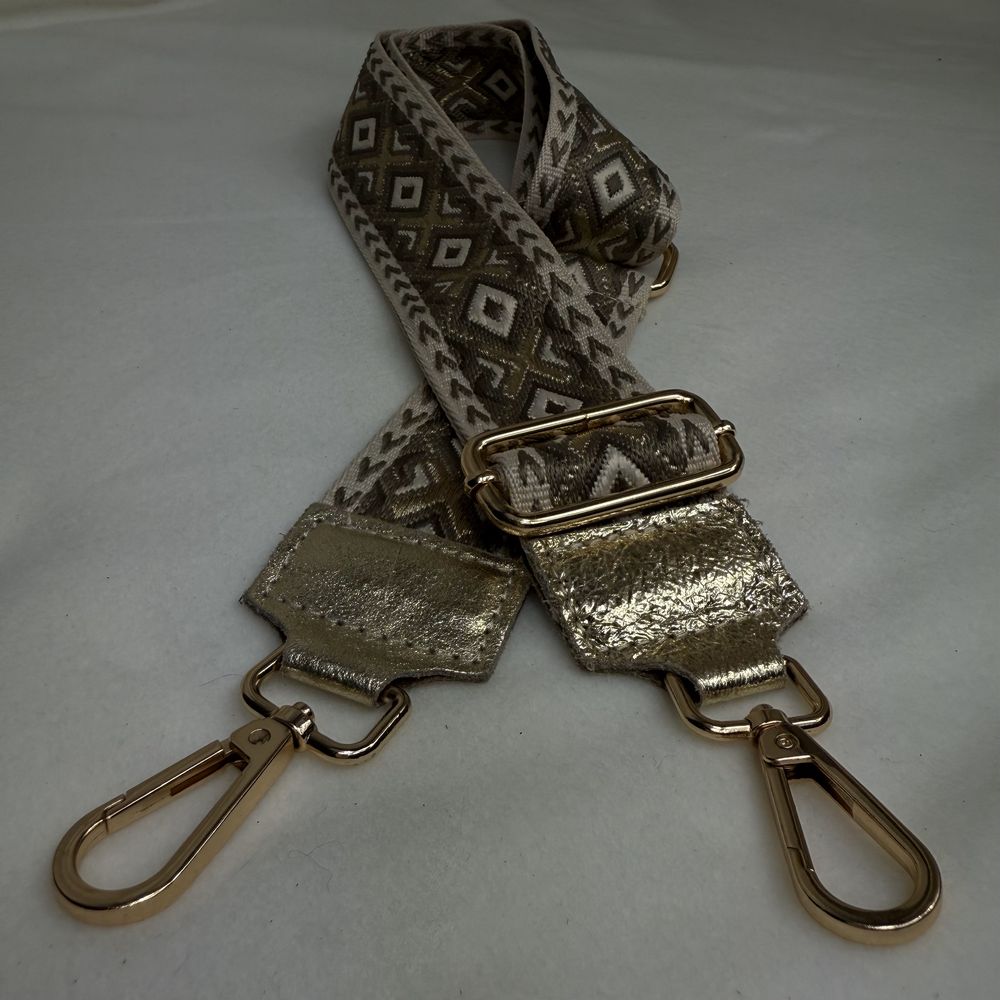 sangle bandoulière de sac doré cuir doré