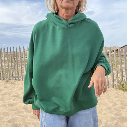 Sweat à capuche oversize vert
