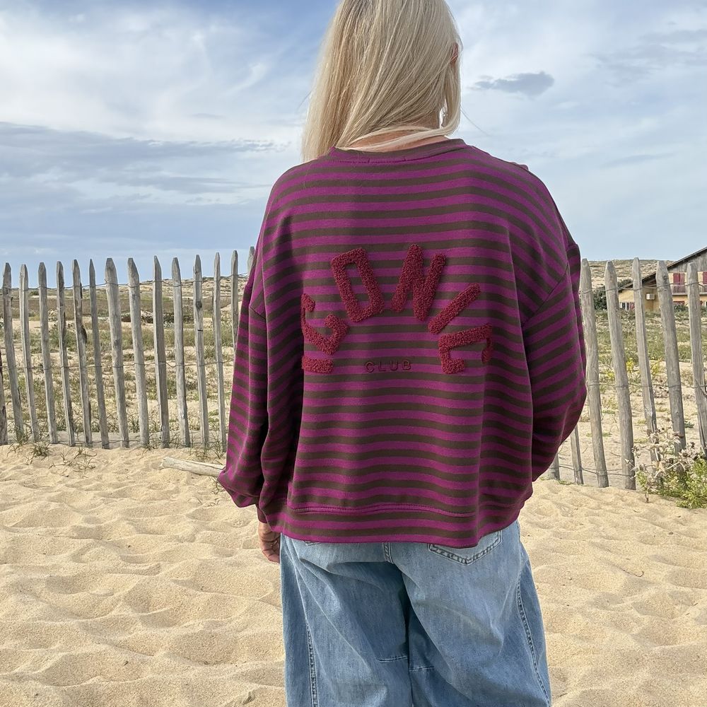Broderie iconic rouge dans le dos du sweat