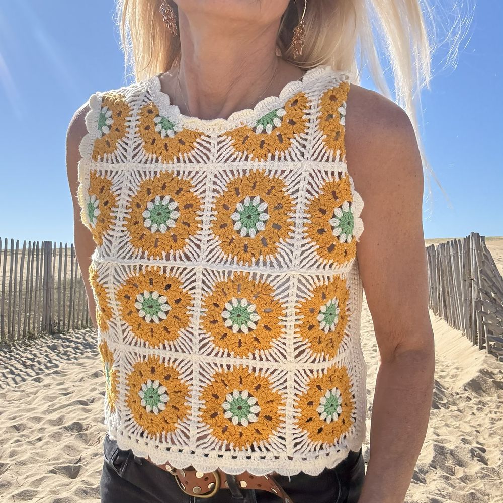 Top en Crochet Patchwork – Fidji -  Style Bohème Vintage