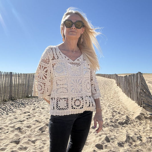 pull en crochet bohème