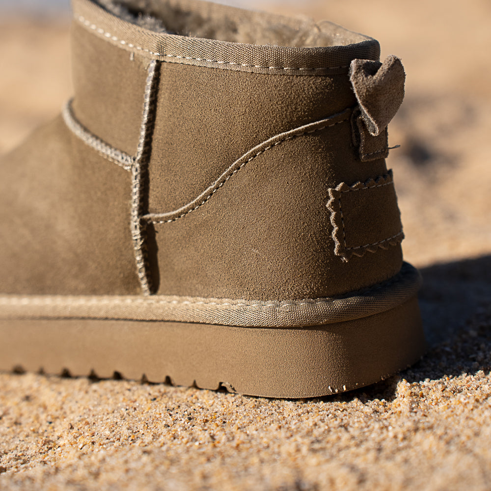 bottine basse fourrée en cuir