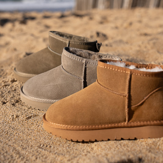 bottine fourrée basse en cuir 