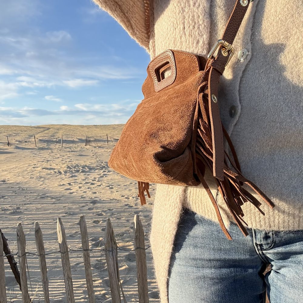 sac bandoulière bohème camel