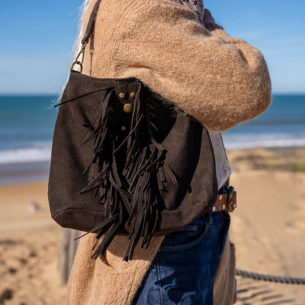 Sac en Cuir avec Clous & Franges – Style Bohème Chic - Rodeo