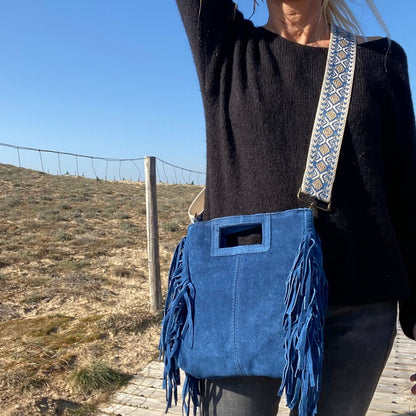 sac bohème en cuir avec franges